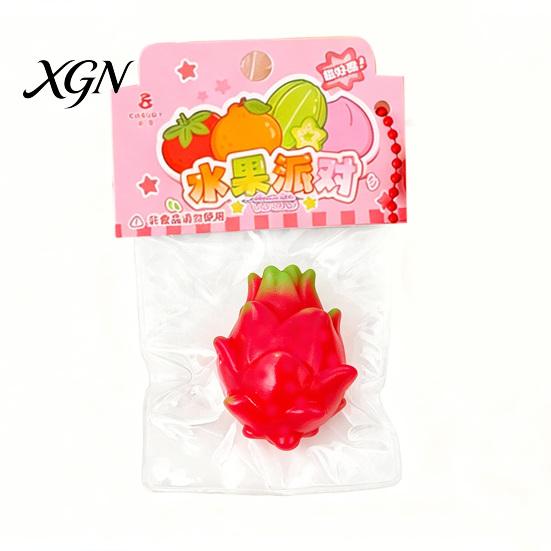 Adult Stress Toy Simulated Fruit Squeeze with Bell Lanyard Anxiety Relief Slow Kids Reliever Rising Mini Pinch Sensory Fidget Party Favors