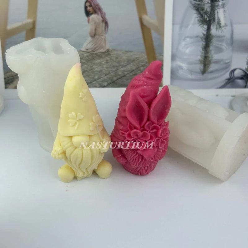 3D Faceless Dwarf Silicone Candle Mold Santa Claus Crafts Resin Plaster Soap Making Tool Handmade Diy Chocolate Baking mould