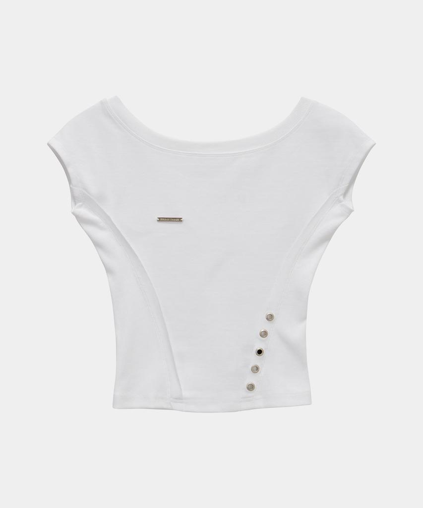 ETRE AU SOMMET Pigment Damage Panel Short Top (Ivory)