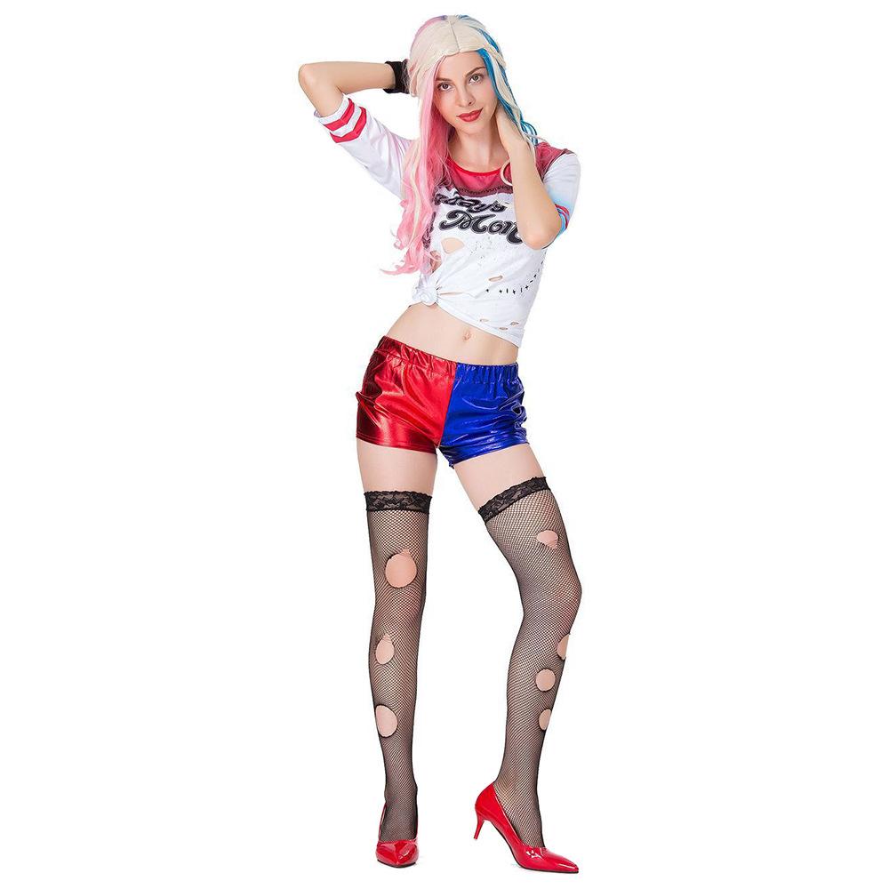 Halloween Suicide Squad Costume Harley Quinn Clown Areen Quinze Cosplay Costume
