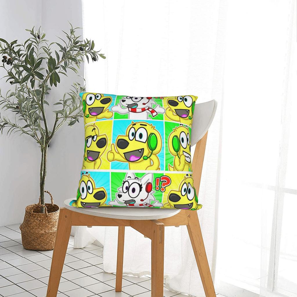 Tylers And Snowi Gaming Square Pillow Cases Game Anime Cushion Cover Funny Polyester Decorative Pillowcover for Sofa 18"x18"