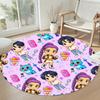 Kpop Round Office Rug Design for Outdoor Decorate Room Game Room Balcony Antislip Round Carpet Anime Office Decor Best for Christmas