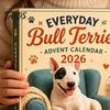 Calza della Befana Stuffers Quotidiani Bull Terrier Calendario dell'Avvento 2026, Conto alla Rovescia di 24 Giorni con Figure Natalizie da Collezione Ornamenti Acrilici, Decorativi