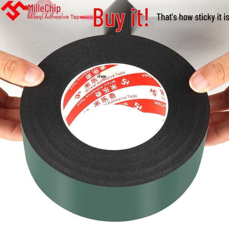 Green Film Double-Sided Tape: High-Temp Resistant, Strong Adhesive, Black Foam for Electrical & Hardware Repair.