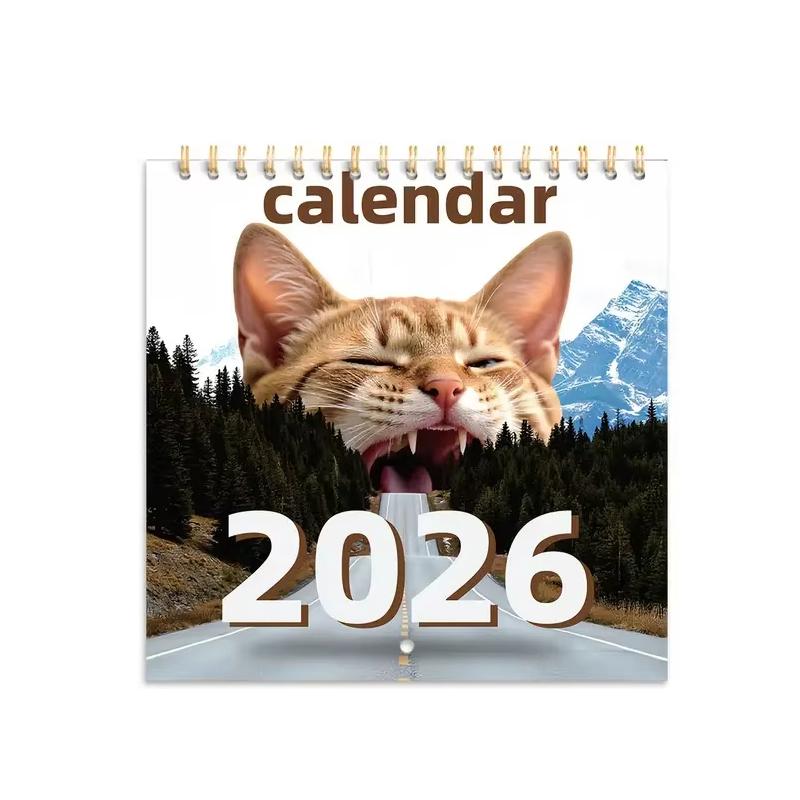 2026 Wall Calendar Cat Theme Calendar Monthly Vertical Holidays Reminder Scheduling Tool Funny Family Planner Calendar Gift Wall