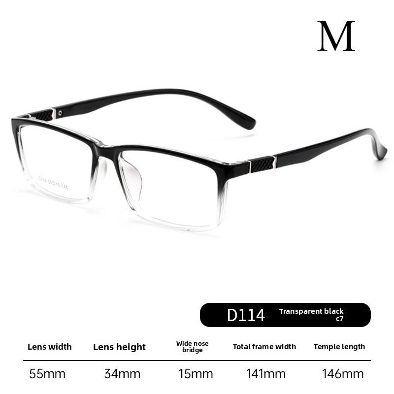 

58mm-145mm Ultra-light TR Men s Rectangular Large Face Big Frame Myopia Glasses Anti-blue Light Reading Glasses +1.50 Anti blue light 0