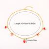 Mushroom Shape Strawberry Necklace Copper Zircon Sweet Necklace Simple Necklace  For Girl
