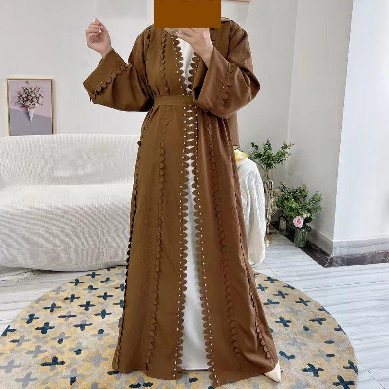 Fashion Handmade Beaded Cardigan Long Dress Party Belt Dress Nail Beaded Cardigan Dress