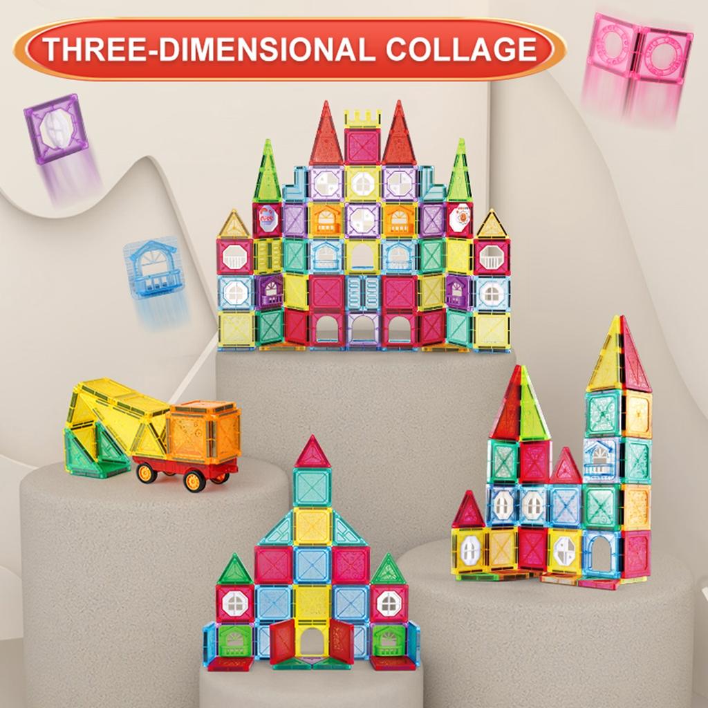 Piese Magnetice pentru Copii 3-5 Ani 4-8 Jucării Magnetice pentru Băieți Fete Copii Mici 3 4 5 6 7 8+ Ani Blocuri Magnetice de Construcție Preschoo