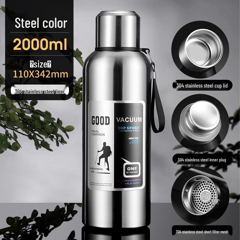 Large Capacity Stainless Steel Insulated Travel Kettle with Tea and Water Separation