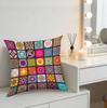1Pc Bohemian Multicolor Geometric Mandala Print Cushion Cover for Sofa Bedroom Living Room Home Decor x-2