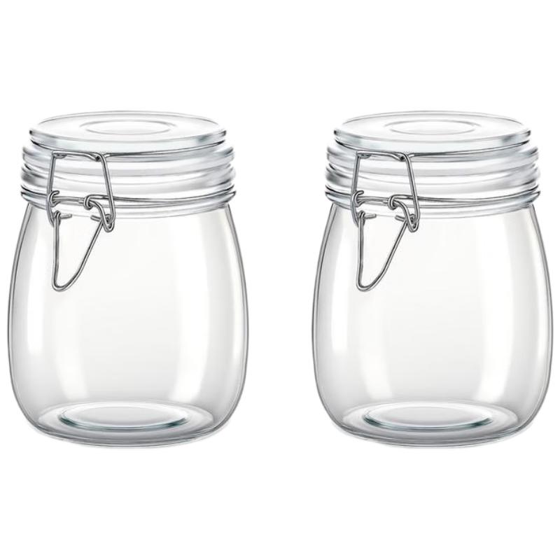 HANDUNYOU Extra Thick Round Glass Storage Jar