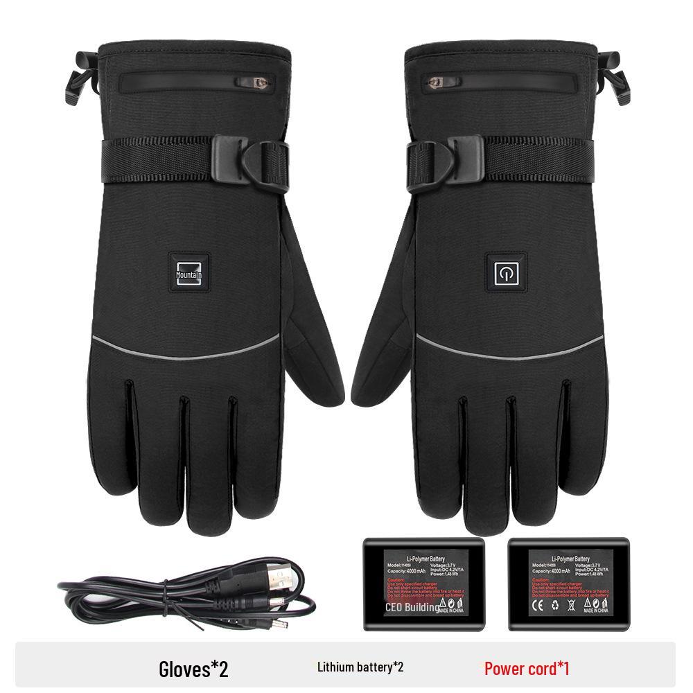 Electric Heated, Windproof, Waterproof Touchscreen Winter Gloves for Motorcycle Riding & Skiing
