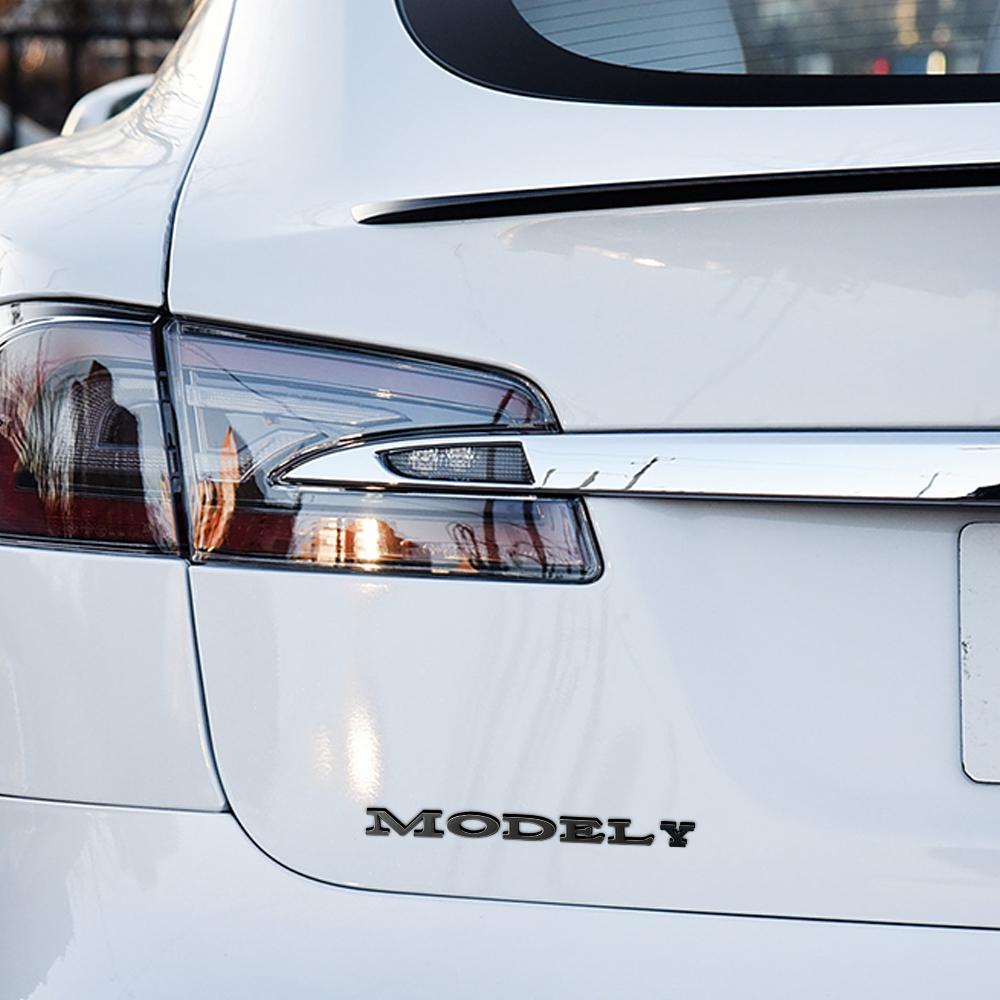 1pcs 3D ABS Letter Logo Rear Tailgate Trunk Emblem Stickers For Tesla Model 3 Model S Model X Model Y Roadster SpaceX Cybertruck