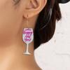 Acrylic plate wine glass earrings printed pattern personality trend classic romantic celebration wine glass earrings