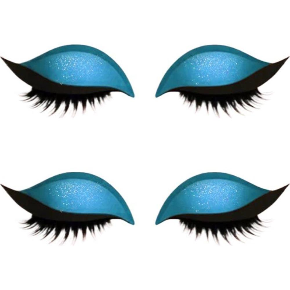 2 Pairs Self-Adhesive 3-in-1 Eye Makeup Sticker Reusable Party Makeup Stickers  Female