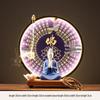 Ceramic Seated Guanyin On Lotus with Light Ring and Anjali Mudra for Home Decor