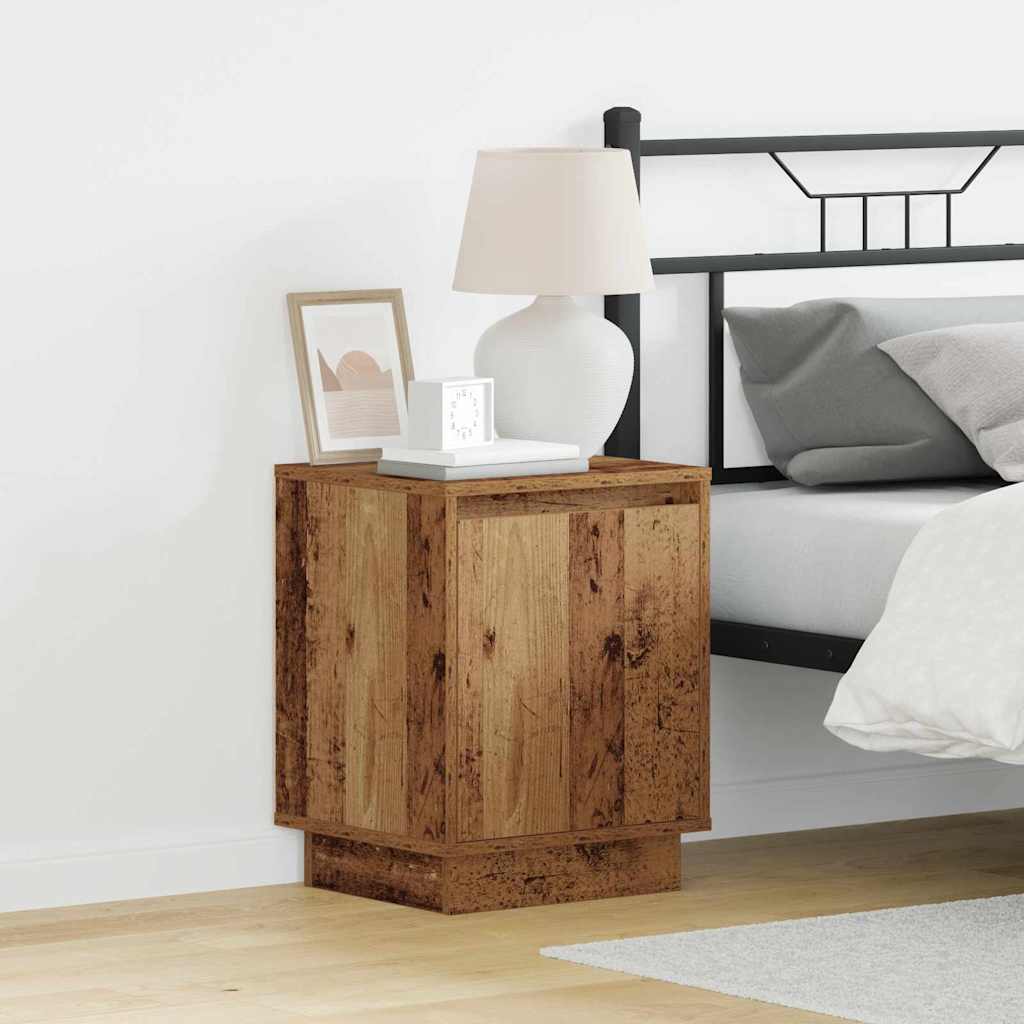 Nightstand Reclaimed Wood Look 39 X 34.5 X 50 Cm Engineered Wood