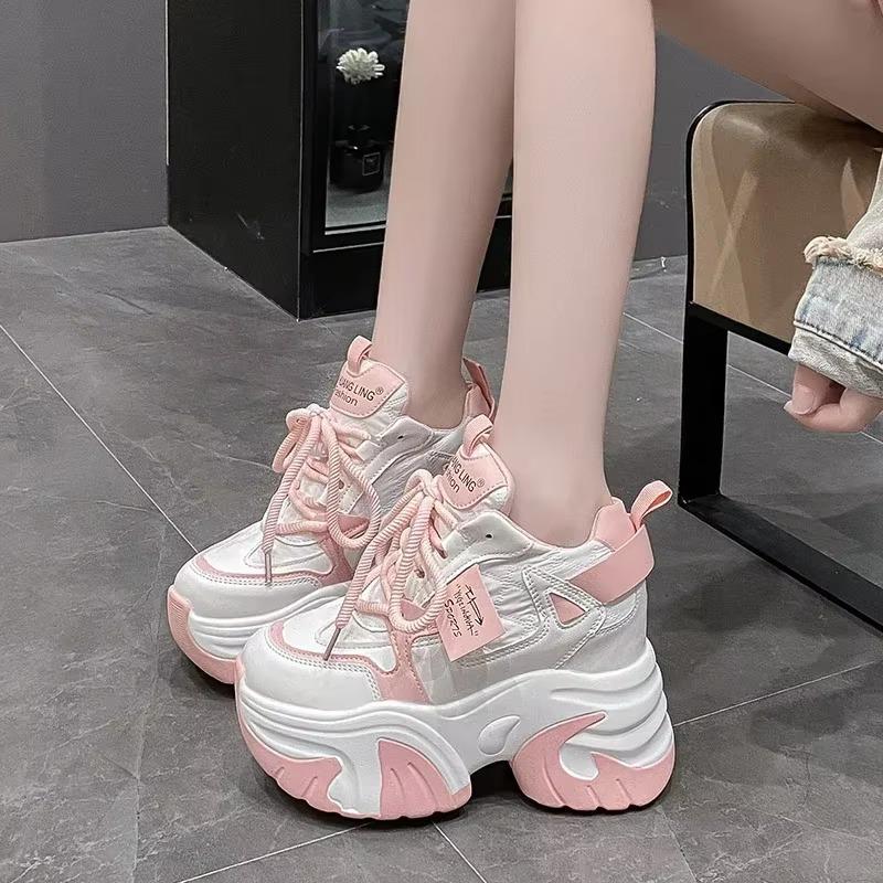 High Platform Sneakers Women 2025 Thick Sole Sports Ladies Trainers Vulcanized Shoes Woman Chunky Sneakers Zapatillas Mujer 10CM