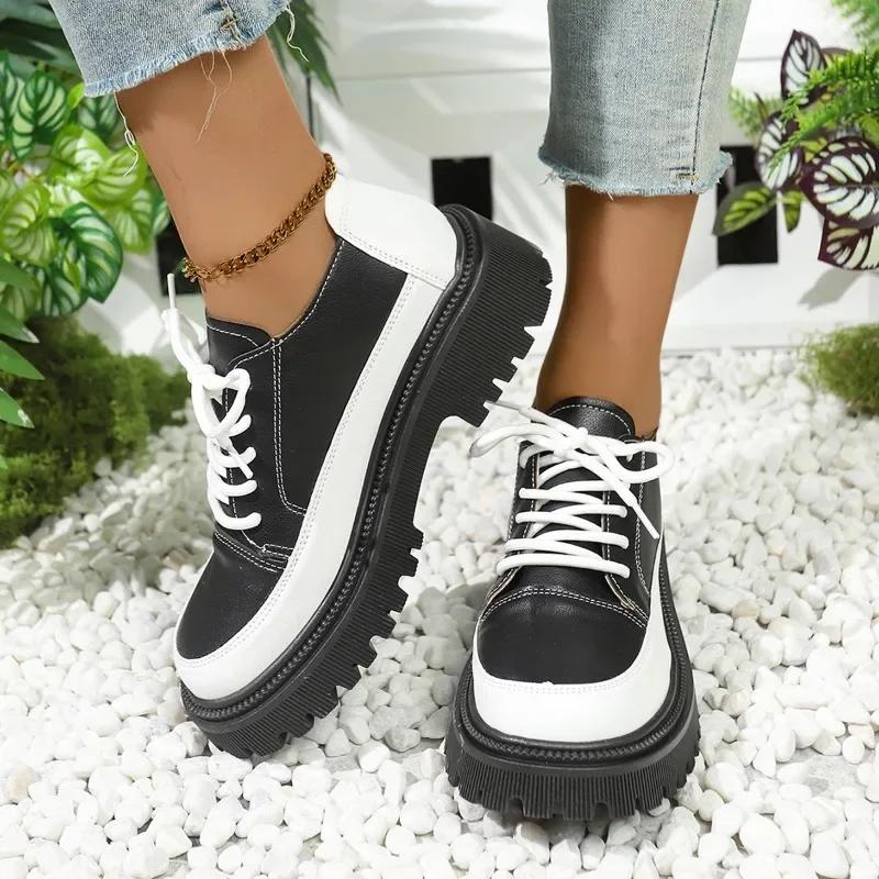 Fashion Women's Vulcanize Shoes Platform 2025 Hot Sale Ladies Shoes Plus Size Women Sneakers Round Toe Mixed Colors Ladies Casual Shoes