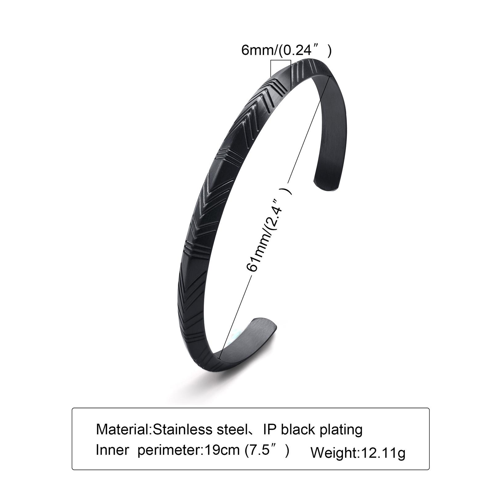 Viking Tribal Arrow Cuff Classic Norse Bracelet Bangle,Men Bracelet,Stainless steel Celtic Style Cuff Bracelets чёрный