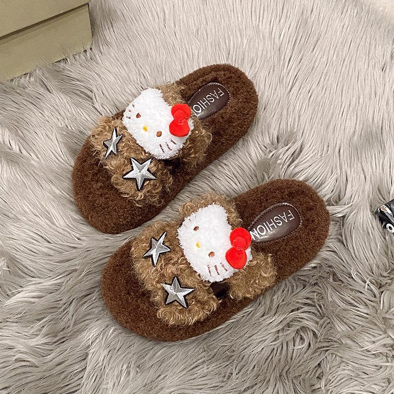 

Милые мультяшные бархатные теплые тапочки с толстой подошвой и закрытым носком, женские осенне-зимние модные мягкие и удобные пушистые тапочки-шлепанцы 40 хаки