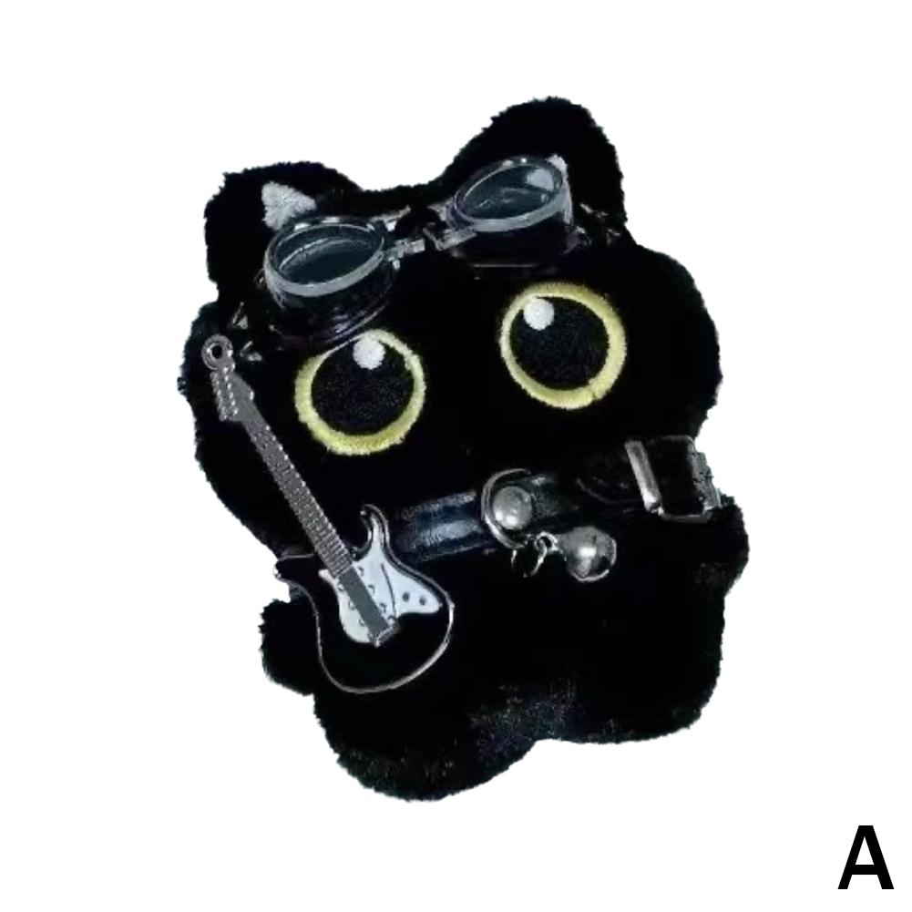 

New Cute Plush Little Black Cat Doll Pendant Versatile Hanging Decoration Cat shaped Pet Plush Toy Backpack Keychain