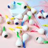 2Pcs Halloween Eyeball Squeeze Toy with Tail Soft TPR Stress Relief Ball Gag Prank Fidget for Kids Adults