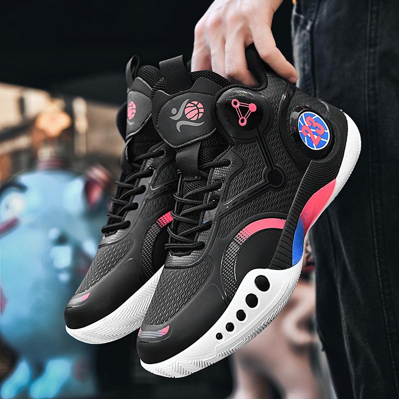 

2025 зимние высокие баскетбольные кроссовки для учеников средней школы, спортивные кроссовки для бега, удобные амортизирующие баскетбольные мужские спортивные кроссовки 45