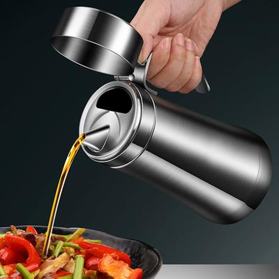 800ML 500ML Stainless Steel Olive Oil Dispenser Bottle Vinegar Can Pot Leakproof Oil Container with Lid for Kitchen Cooking BBQ