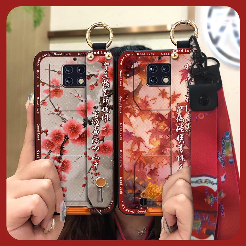 Ring Phone Holder Phone Case For Oukitel WP6 Elderly lady Fashion Lanyard Chinese style Kickstand Silicone Durable