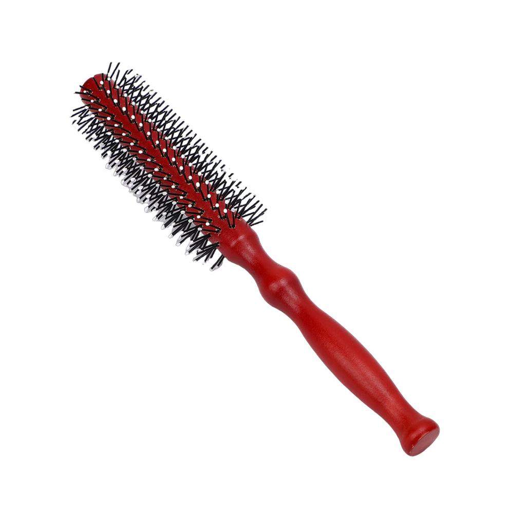 Round Styling Hair Brush Anti Static Handle Wood Roller Hairbrush for Salon Home Use Large Size 8.9 X 1.7in