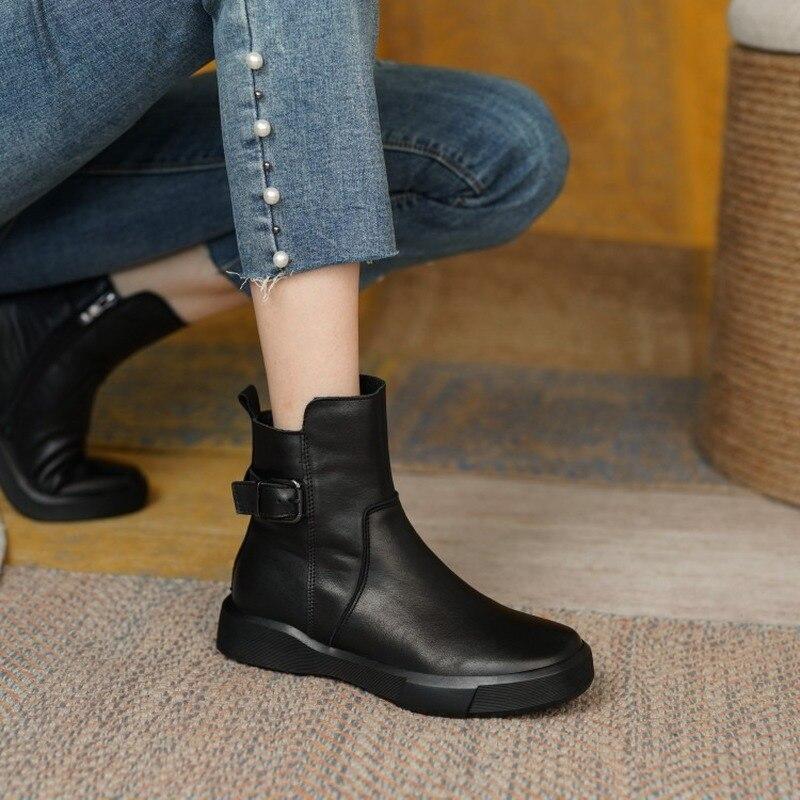 Chelsea Boots for Women Autumn Winter Women's Shoes Retro Casual Flat Ankle Boots Female Fashion Platform Short Boots