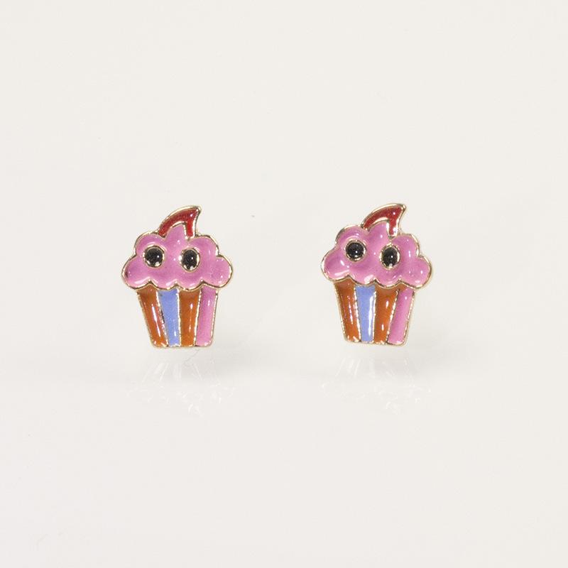 S925 Silver Needle New Korean Niche Design Versatile Crispy Tube Ice Cream Earrings Temperament Fashion Stud Earrings Earrings