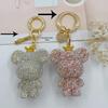 Llavero de oso de diamantes de imitación: Colgante de Oso Cabeza Grande con Corona para Bolsos de Mujer - Adorno de Regalo
