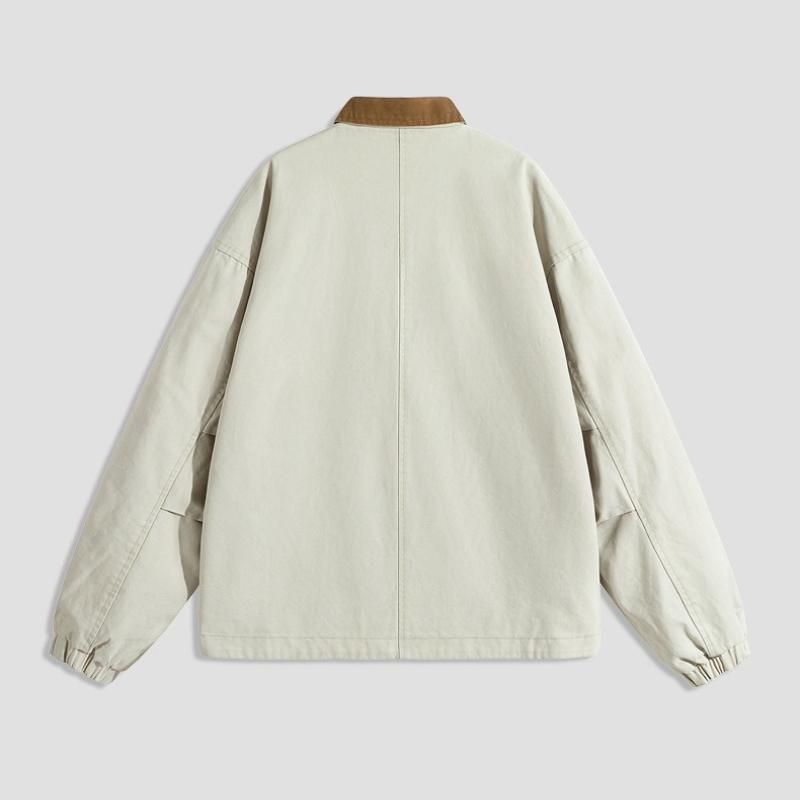 Versatile Coat Minimalist High-end Cotton Jacket Men's 2026 Jacket Washed Workwear Lapel Men's Spring and Autumn Clothes Breathable Work Casual Jacket