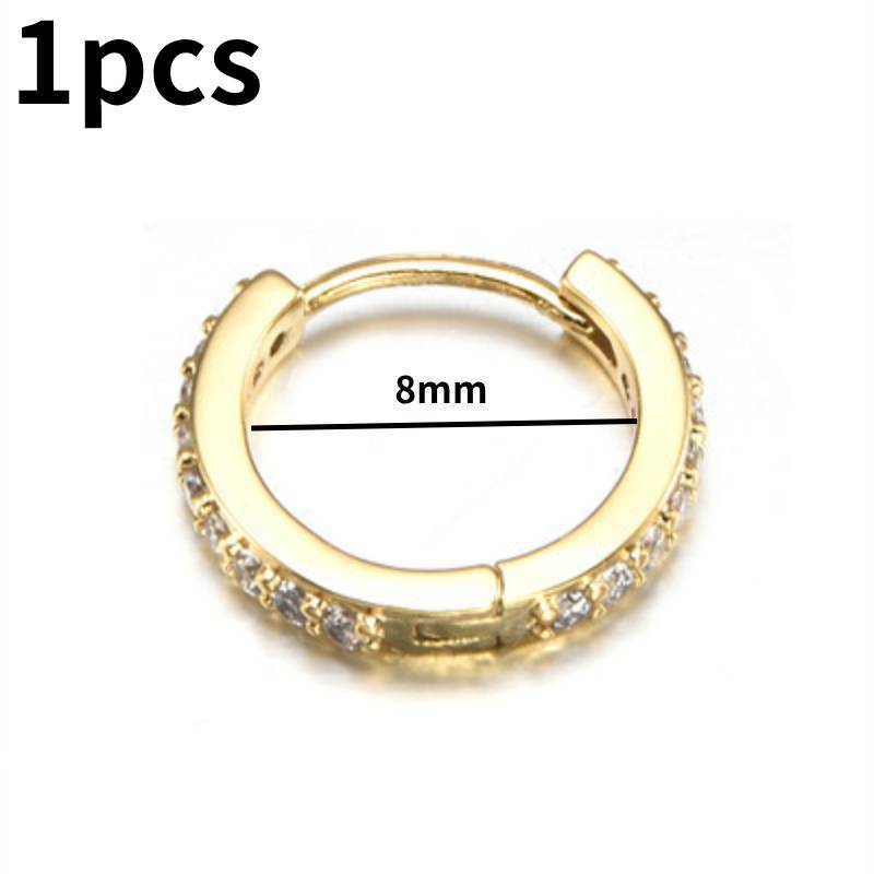

Маленькие 1 шт. Круглые Крошечные Серьги-кольца-хагги Ювелирные аксессуары Подарки Украшения Diameter 8mm золотой