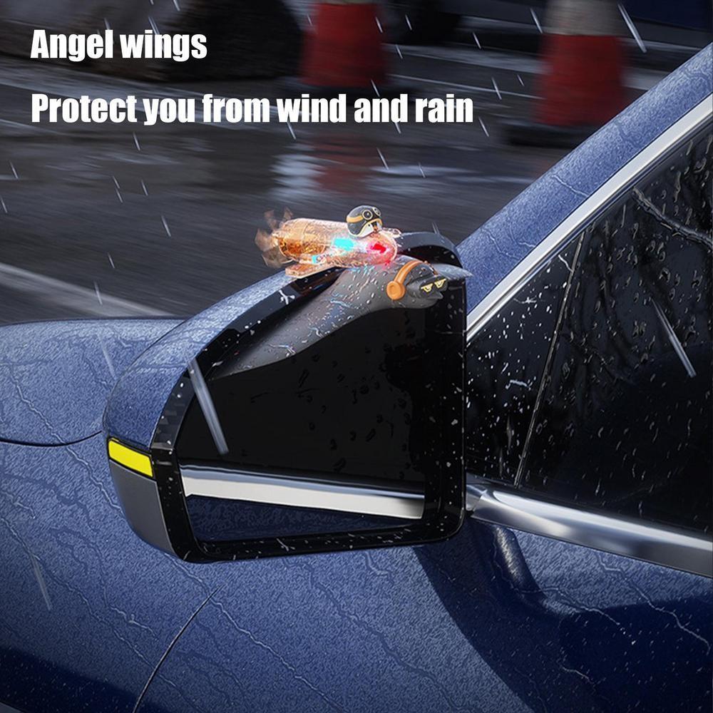 Auto Spiegel Dekoratives Licht Pinguin Pilot Nachtatmung Regenschutz