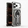 Suitable for iPhone 17 Pro Max, Metal Frame Phone Case with Double-sided Magnetic Phone Stand and Ring Holder