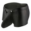 Men's Sexy Low Waisted Opening Imitation Leather Underwear Comfortable Underwear
