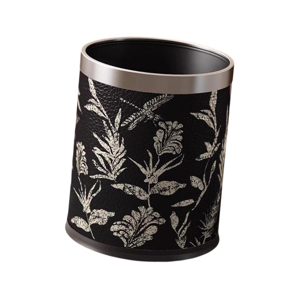 Round Trash Can French vintage Garbage for Bedroom Kitchen Bathroom Office Living Room Dorm Laundry Room Indoor
