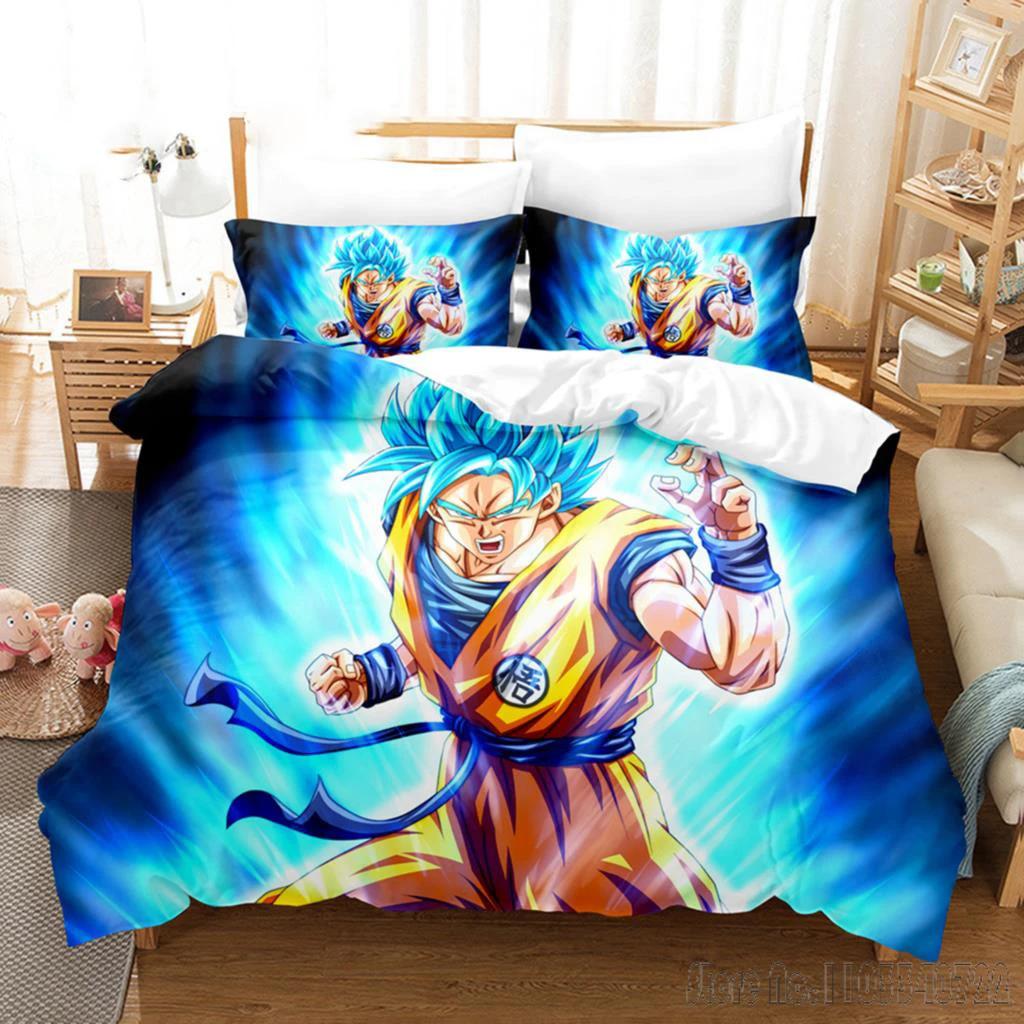 Anime Dragon Ball 3D With Pillowcase Child Bedding Set Baby Duvet Cover Sets Bedclothes Twin Single King Kids Adult Gift