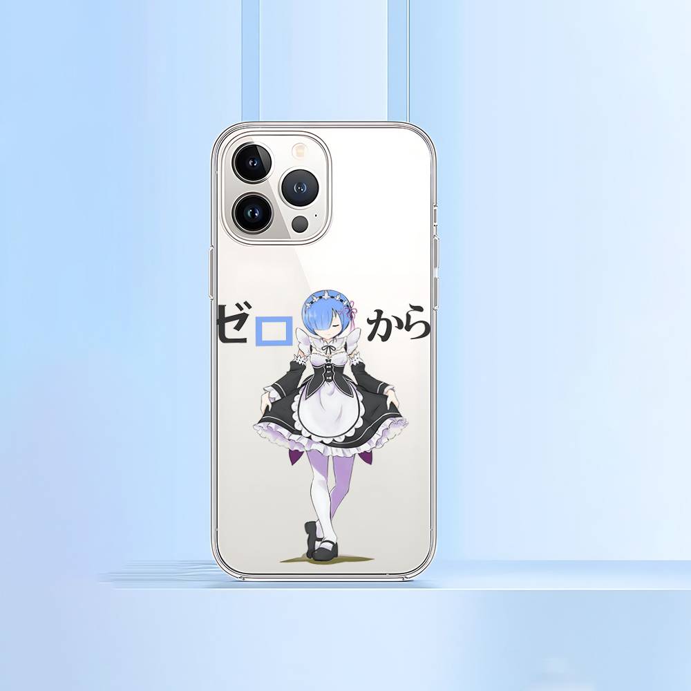 R-Re Zero Rem Phone Case For IPhone 17 16 15 12 11 Pro Max 14 Plus 13 Mini Clear Cover Soft Funda