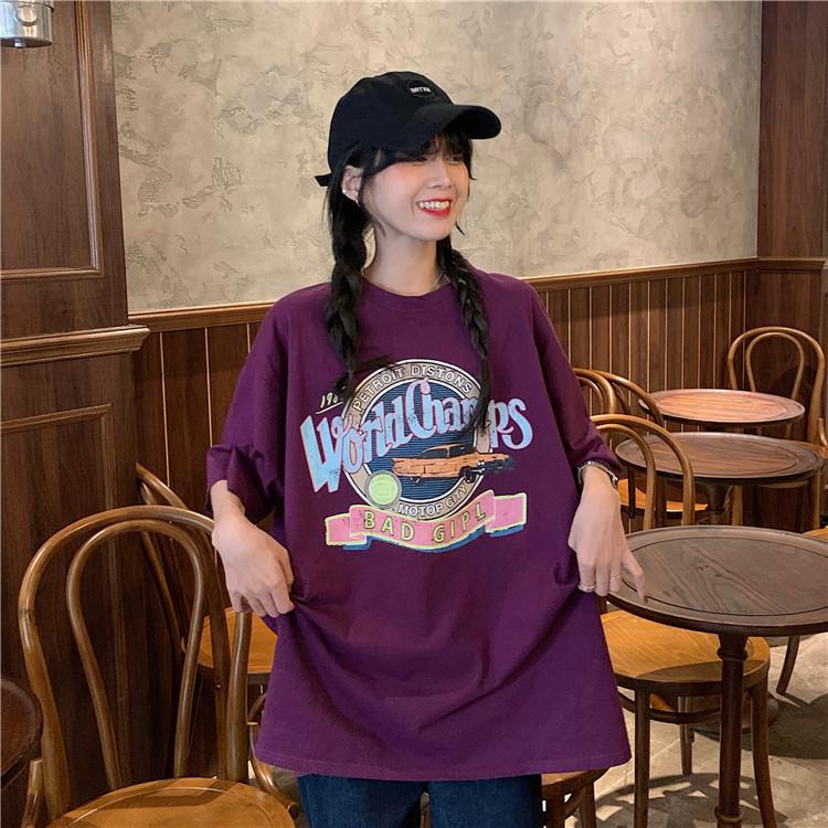 White T-shirt for Women's Summer New Korean Style Loose Large Size Harajuku Style Short-sleeved Student Top