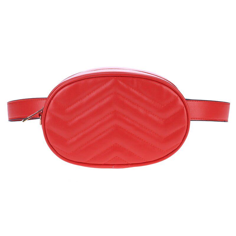 round leather fanny pack