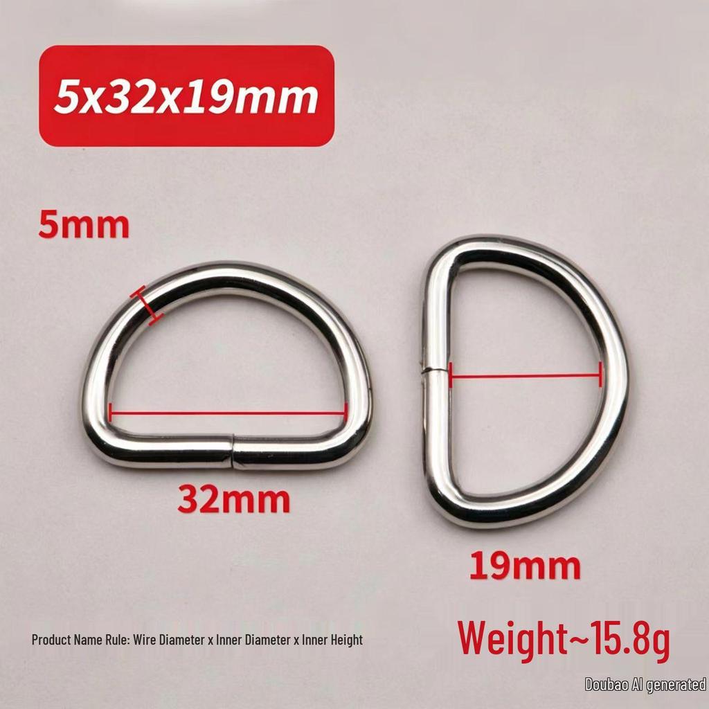 Metal D-Ring Buckle for Pet Webbing and Accessories