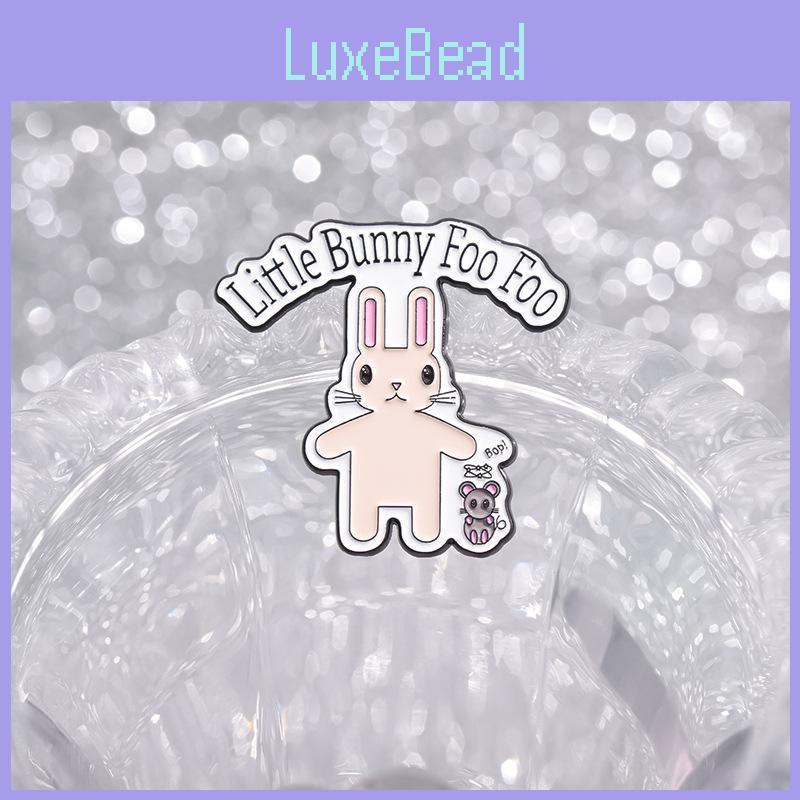 Bunny Trendy Pink And Mouse Cartoon Metal Pin Decorative Brooch Stylish Accessory For All