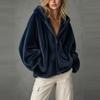 Women's Hooded Zip-Up Coat, Winter Casual Outerwear Jacket for Daily Wear