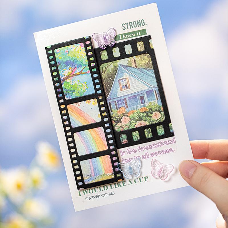 30sheets/bag  Material Paper Spring Watercolour Landscape Handbook Stationery DIY Handmade & Scrapbook Journal Decoration