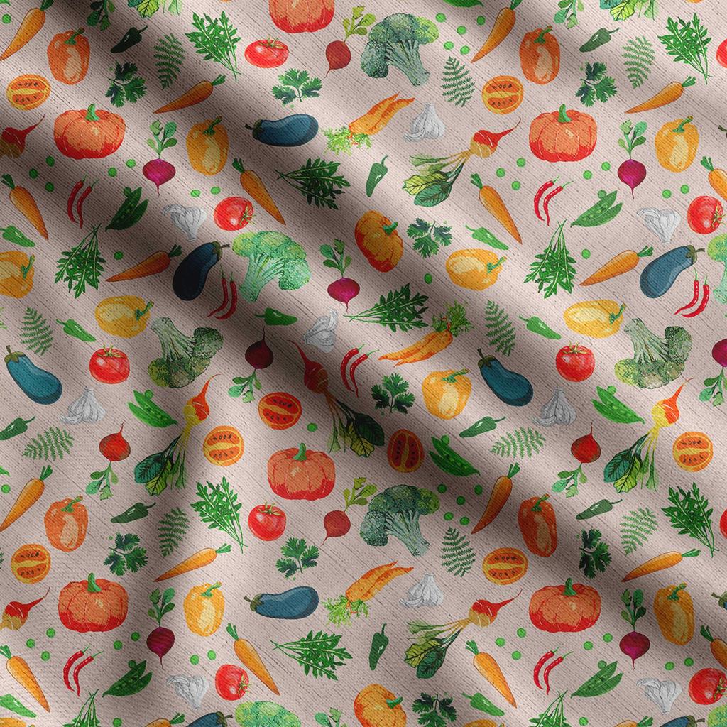 Soimoi Veggies Print,  Cotton Cambric, Quilting Fabric Sold by The Yard 42 Inch Wide, Medium Weight Cotton Fabric, Sewing  Supplies,Aquamarine